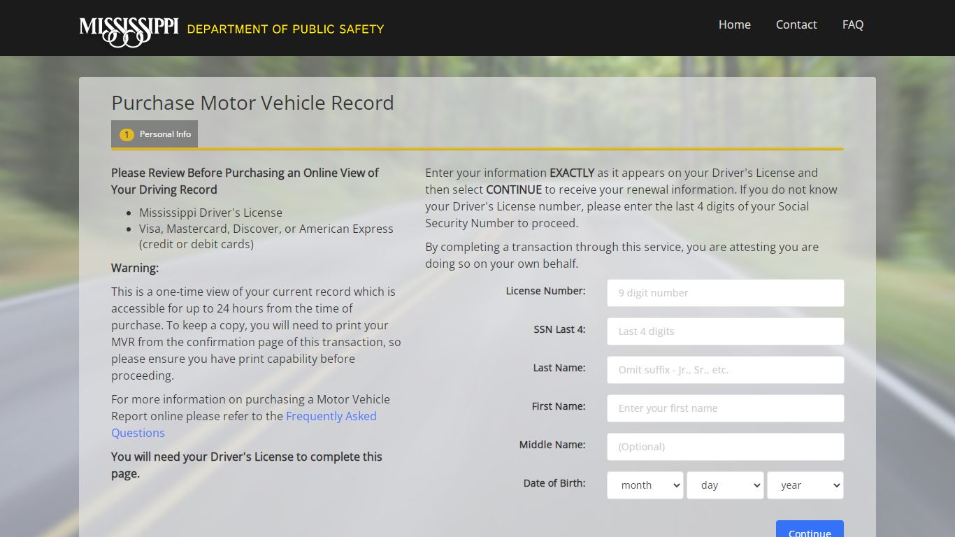 DPS Driver Self-Service Portal - MS